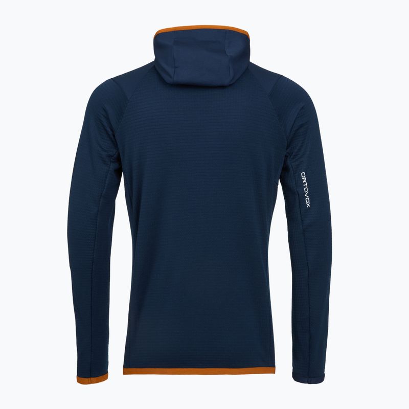 Férfi pulóver ORTOVOX Fleece Grid Hoody deep ocean 2