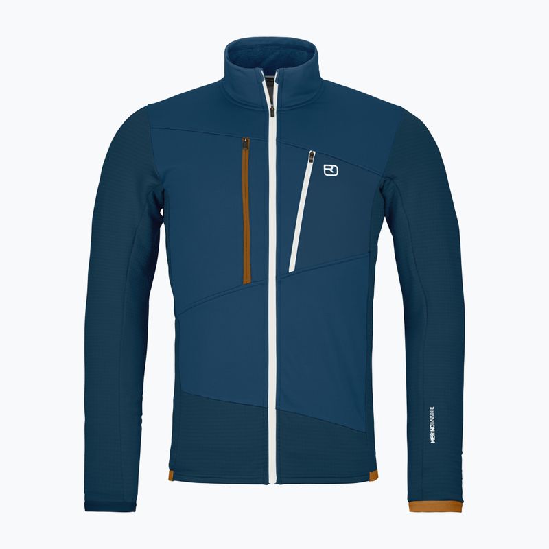 Férfi pulóver ORTOVOX Fleece Grid deep ocean