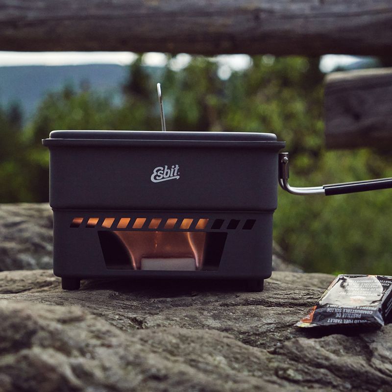 Esbit Solid Fuel Cookset For 14G And 27G Solid Fuel 1100 ml alumínium főzőkészlet 7