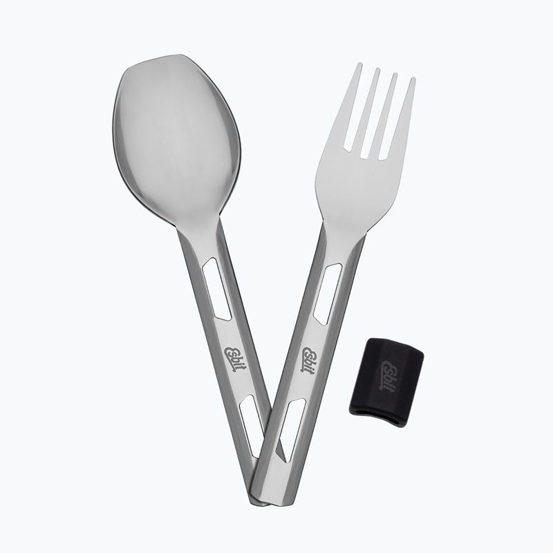 Esbit Stainless Steel Food Jug 500 ml black ételhordó evőeszközökkel 9