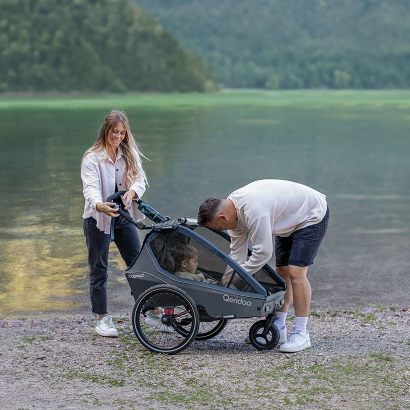 Qeridoo Kidgoo 2 kerékpár utánfutó sötét tengerészkék/kék 9