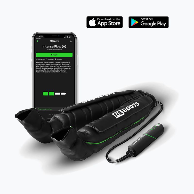 Lábszármandzsetták nyirokdrenázshoz REBOOTS Go Lite Recovery Pants 2.0 2025 Edition black/white/green 7