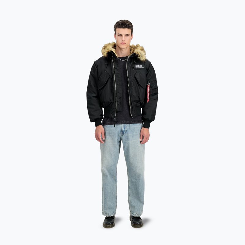 Alpha Industries férfi 45/P kapucnis Custom Bomber fekete/reflektív kabát 2