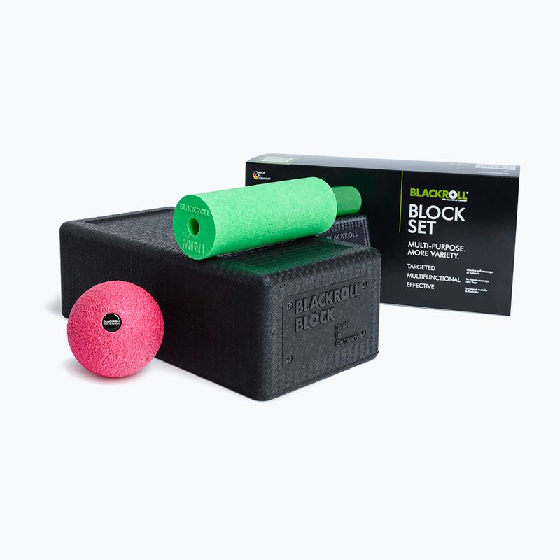 Jóga szett BLACKROLL Block black/ green/ pink 3