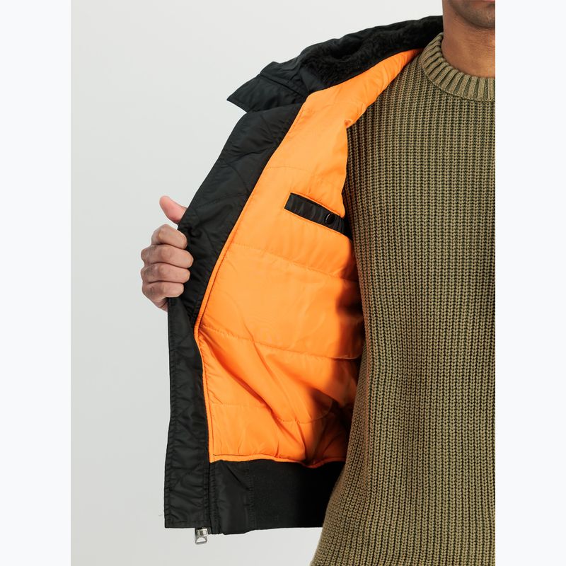 Férfi Alpha Industries MA-1 kapucnis bomber dzseki fekete 4