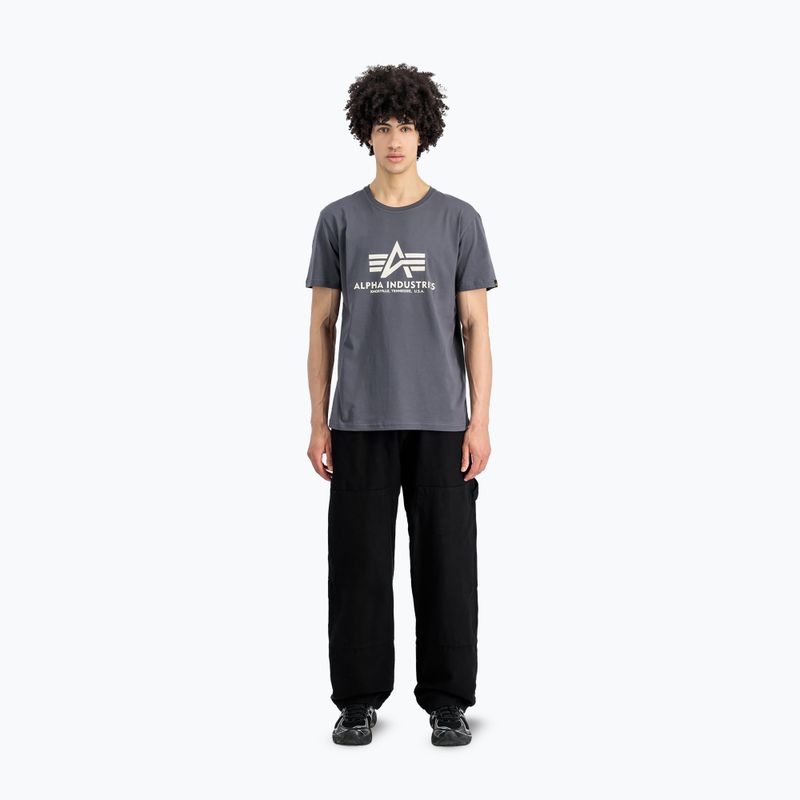 Alpha Industries férfi Basic szürke-fekete póló 2