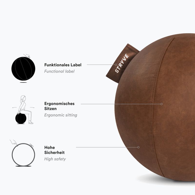 Gimnasztikai labda STRYVE Active 70 cm natural brown 3