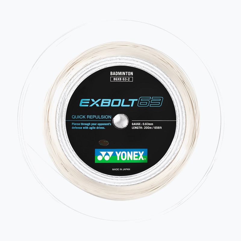 Tollaslabda húr YONEX Exbolt 63 készlet 10 m fehér