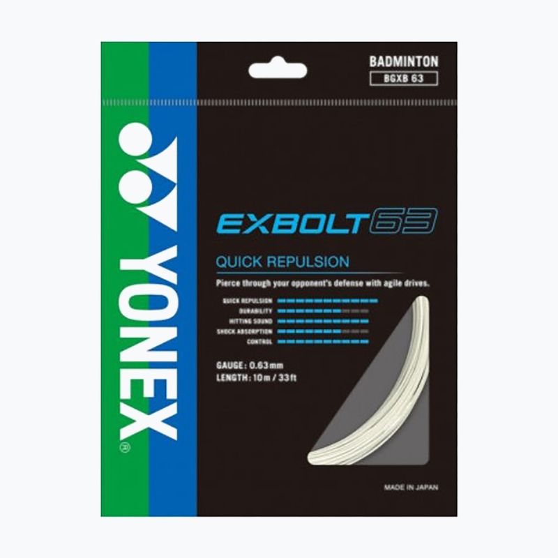 Tollaslabda húr YONEX Exbolt 63 készlet 10 m fehér 2