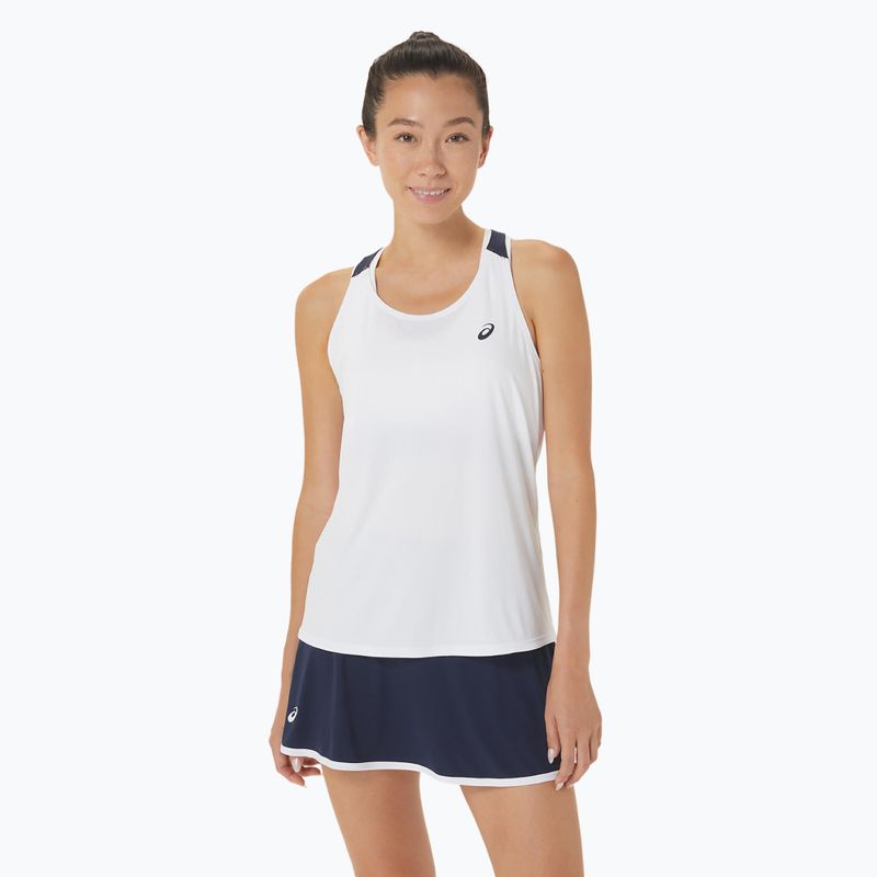 Női ASICS Court Tennis Tank ragyogó fehér/éjjeli fehér