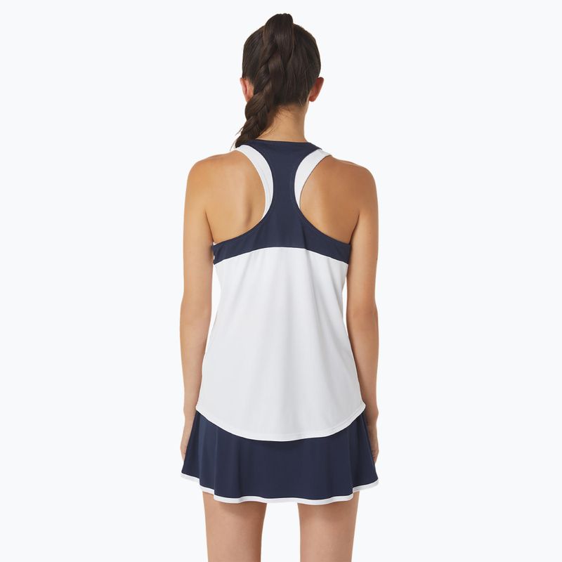 Női ASICS Court Tennis Tank ragyogó fehér/éjjeli fehér 3