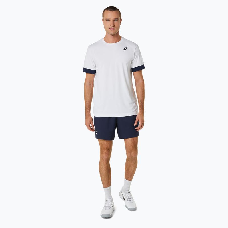 Férfi ASICS Court SS Top briliáns fehér/éjféli teniszpóló 2