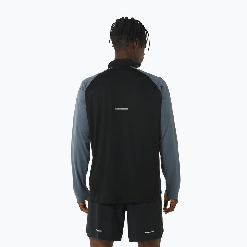 Férfi ASICS Icon 1/2 Zip teljesítmény fekete/karrier szürke hosszú ujjú futócipő 3