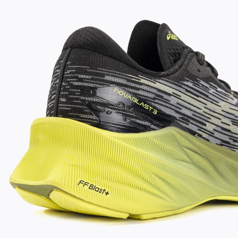 ASICS Novablast 3 fekete/száraz levélzöld férfi futócipő 9