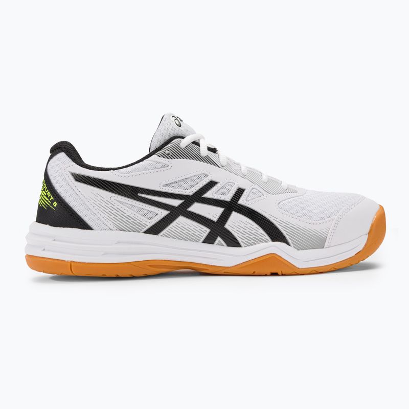 ASICS férfi squash cipő Upcourt 5 fehér / biztonsági sárga 2