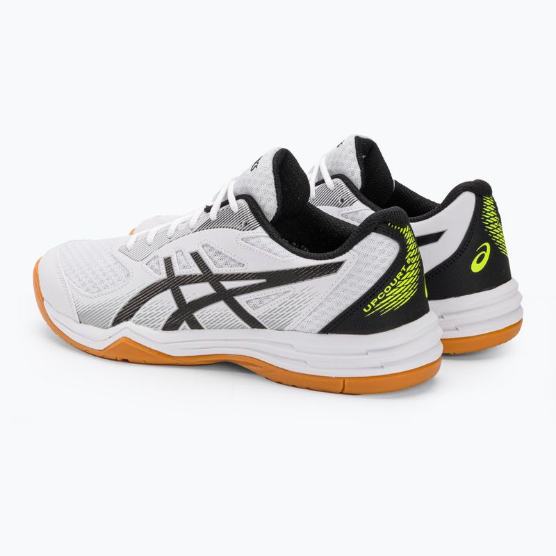 ASICS férfi squash cipő Upcourt 5 fehér / biztonsági sárga 4