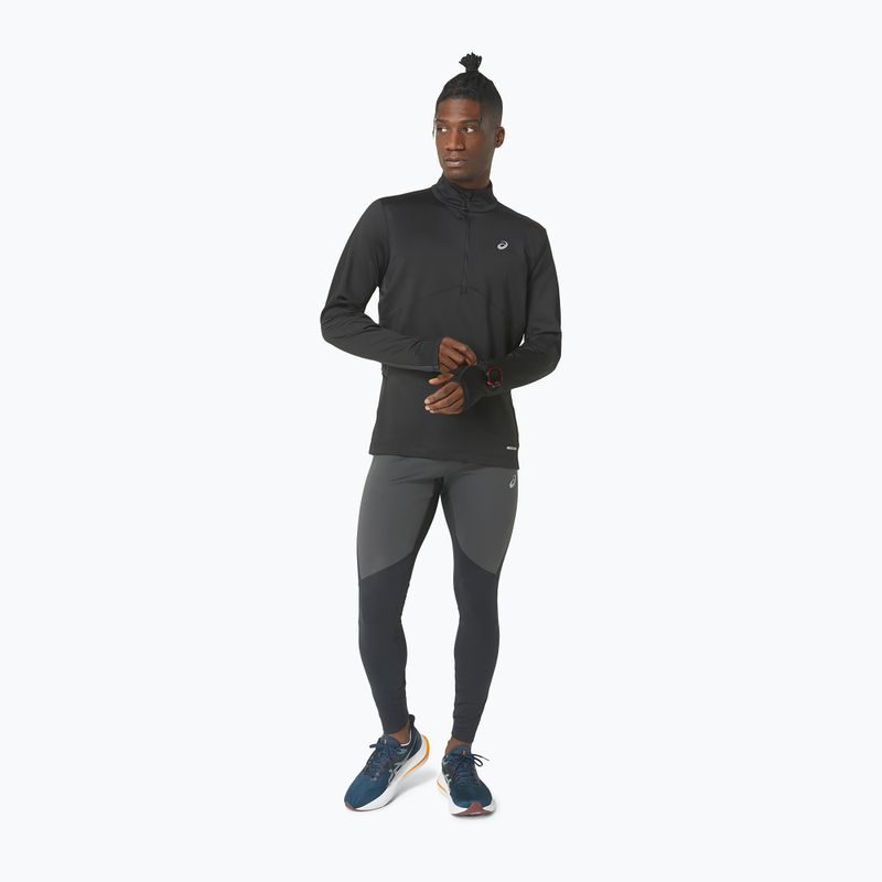 Férfi ASICS Winter Run 1/2 Mid Layer teljesítmény fekete/grafitszürke futó melegítőfelső 2