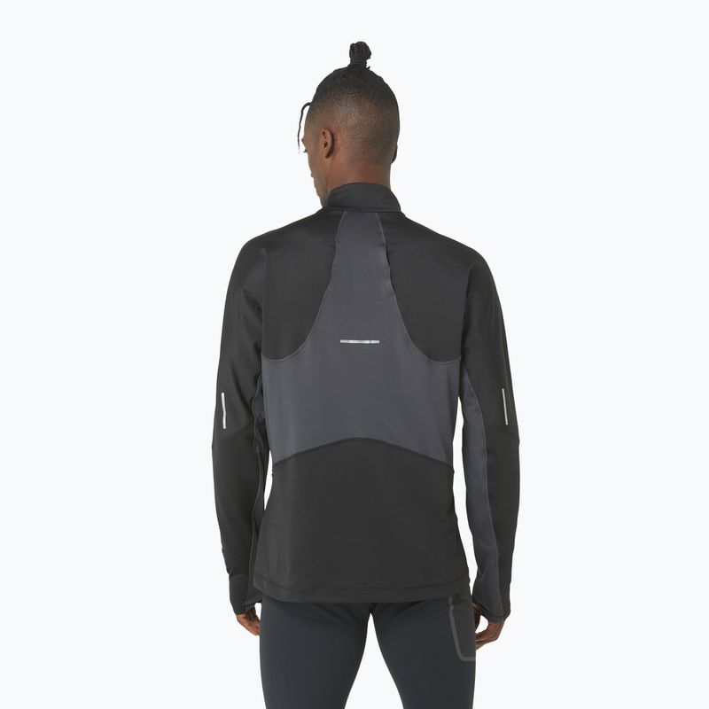 Férfi ASICS Winter Run 1/2 Mid Layer teljesítmény fekete/grafitszürke futó melegítőfelső 3