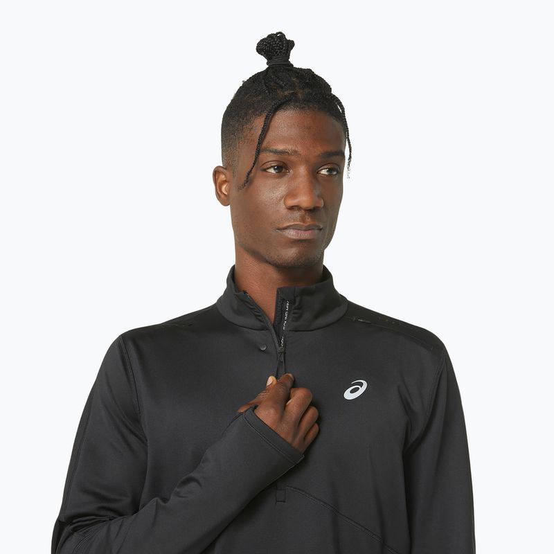 Férfi ASICS Winter Run 1/2 Mid Layer teljesítmény fekete/grafitszürke futó melegítőfelső 5