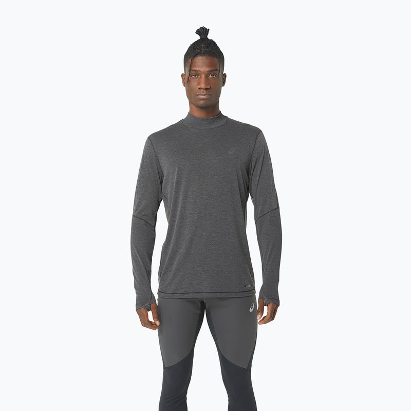Férfi ASICS Metarun Mock Neck teljesítmény fekete hosszú ujjú futócipő