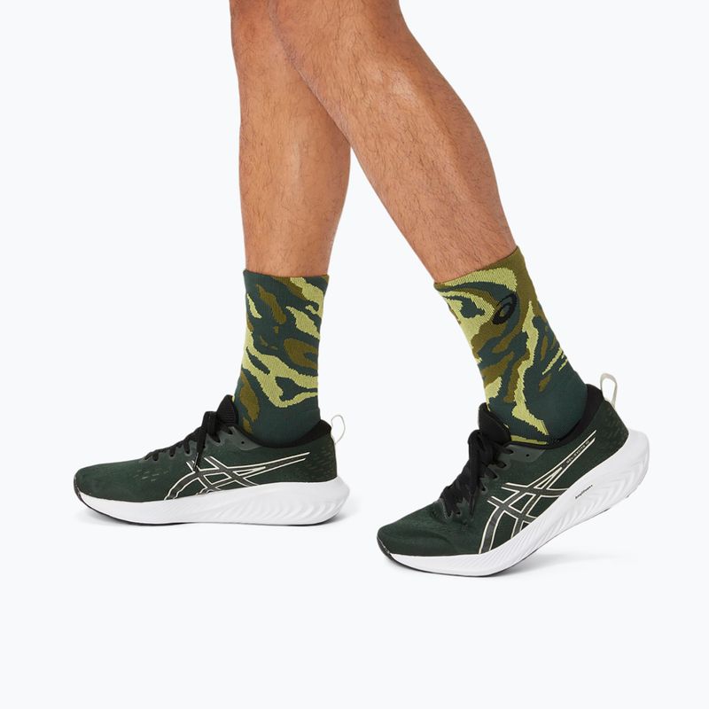 ASICS Color Camo Run Crew esőerdő/kaktusz/világító sárga futó zokni 3