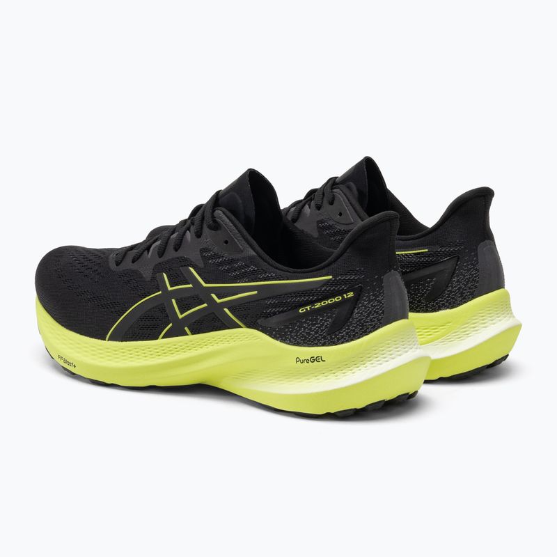 ASICS GT-2000 12 fekete/világossárga férfi futócipő 3