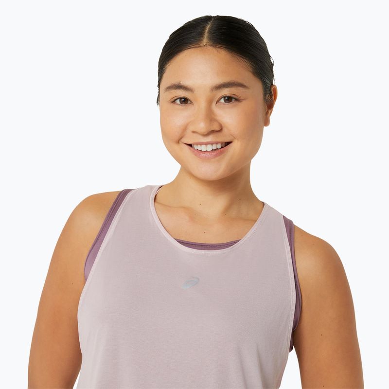 Női ASICS Nagino Run Tank futófelső vízválasztó rózsaszín/poros lila 4