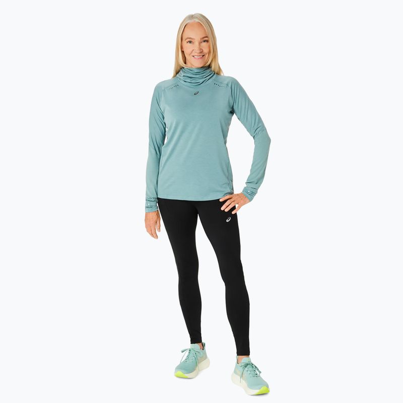 Női ASICS Metarun Winter LS Hoodie celadon színű futó melegítő pulóver 2