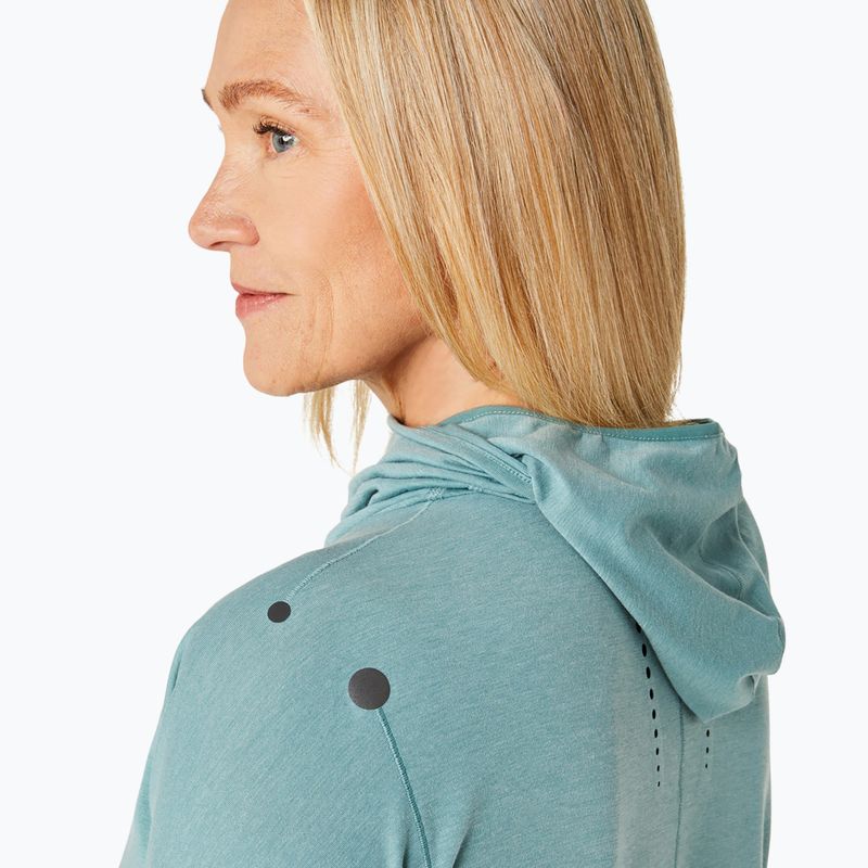 Női ASICS Metarun Winter LS Hoodie celadon színű futó melegítő pulóver 5