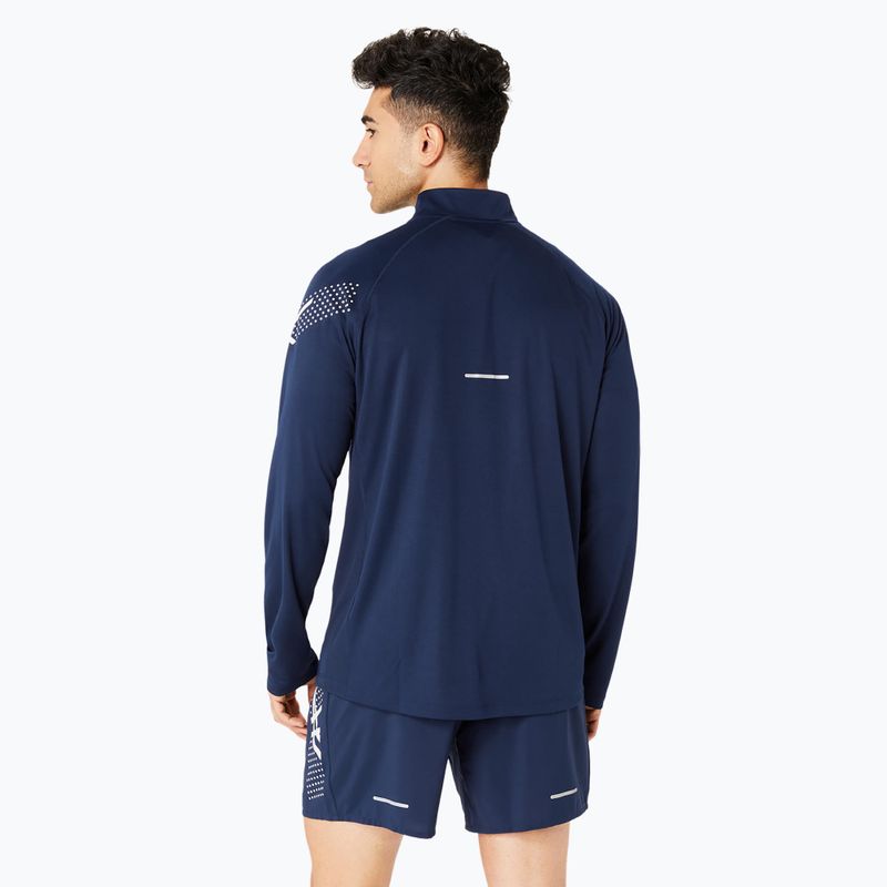 Férfi ASICS Icon 1/2 Zip teljesítmény kék expanse hosszú ujjú futócipő 3