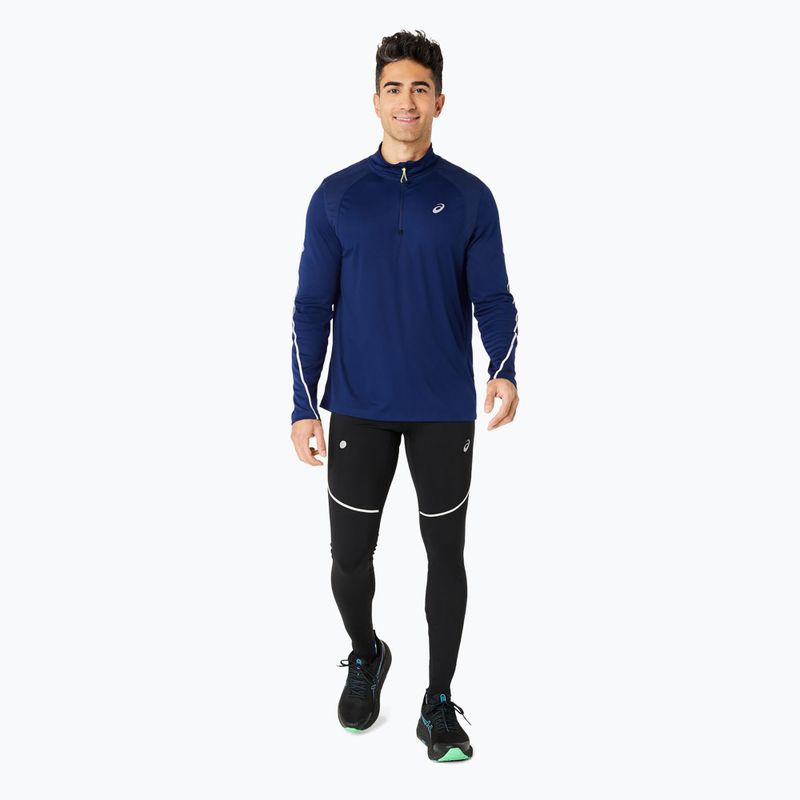 Férfi ASICS Road Lite-Show 1/2 Zip kék költségű futó hosszú ujjú futócipő 2