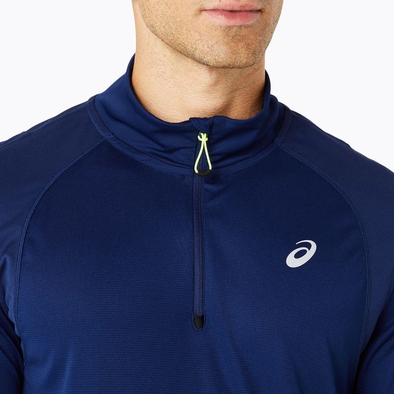Férfi ASICS Road Lite-Show 1/2 Zip kék költségű futó hosszú ujjú futócipő 4