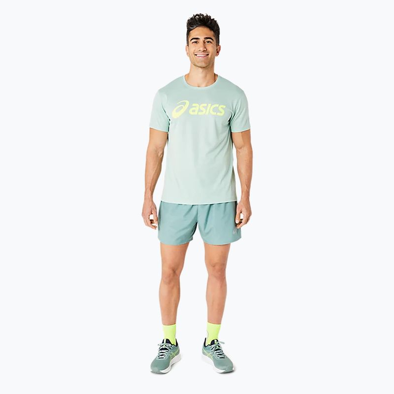 Férfi ASICS Core 5In Short celadon színű futónadrág 2