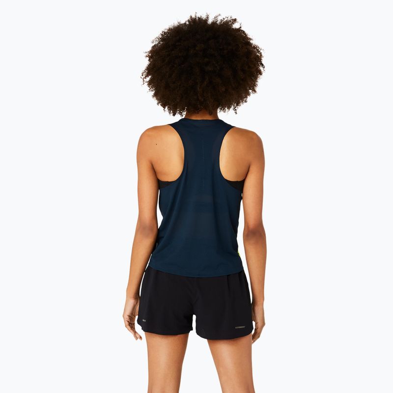 Női ASICS Light Graphic Tank futófelső francia kék/biztonsági sárga 3