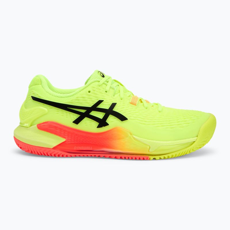 Női teniszcipő ASICS Gel-Resolution 9 Clay Paris biztonsági sárga/fekete 2