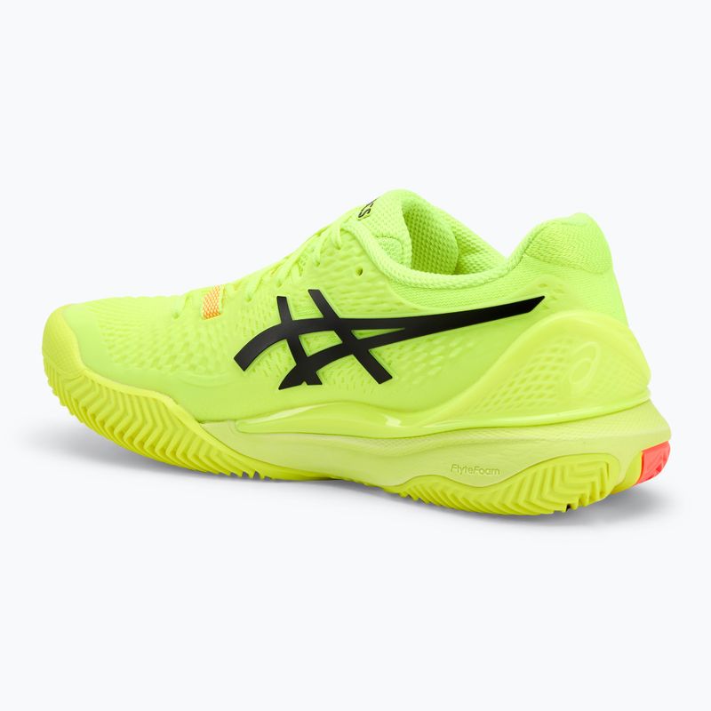 Női teniszcipő ASICS Gel-Resolution 9 Clay Paris biztonsági sárga/fekete 3