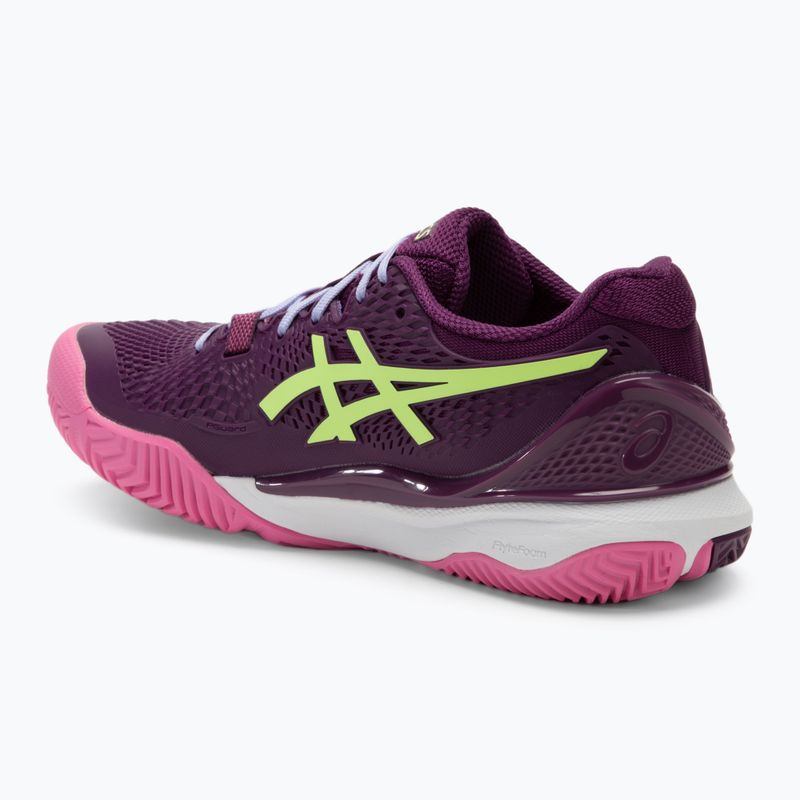 ASICS Gel-Resolution 9 női evezőcipő mély lila/lime zöld 3