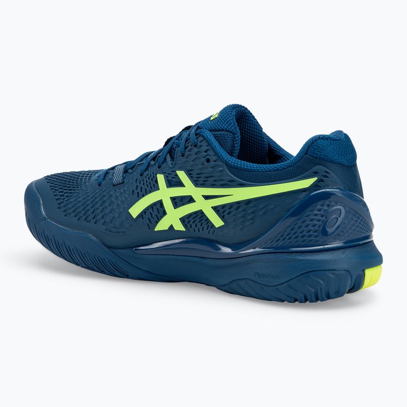 ASICS férfi teniszcipő Gel-Resolution 9 mako kék/biztonsági sárga 3