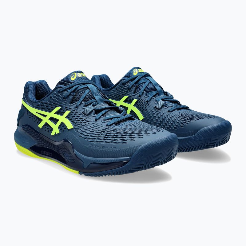 ASICS férfi teniszcipő Gel-Resolution 9 Clay mako kék/biztonsági sárga 10