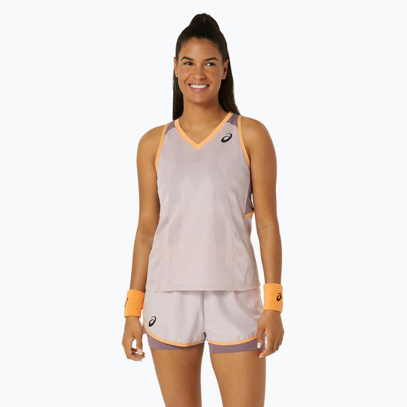 Női tenisz felső ASICS Match Actibreeze Tank vízválasztó rózsaszín ASICS Match Actibreeze Tank vízválasztó rózsa