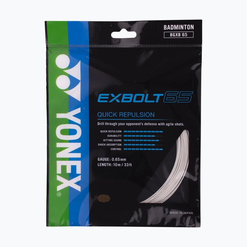 Tollaslabda húr YONEX Exbolt 65 készlet 10 m fehér 2