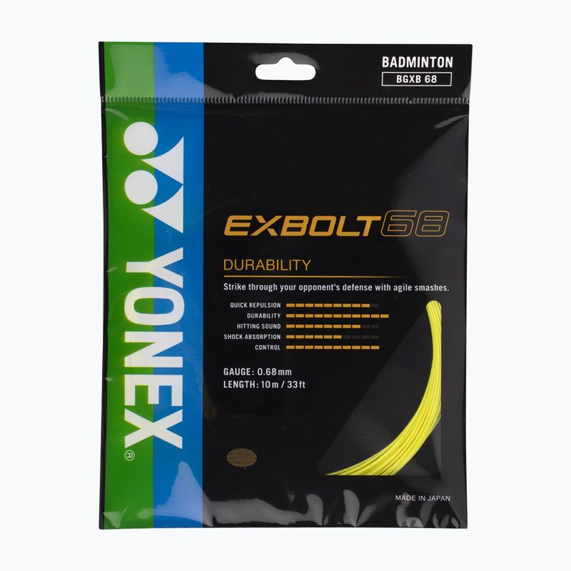 Tollaslabda húr YONEX Exbolt 68 szett 10 m sárga 2