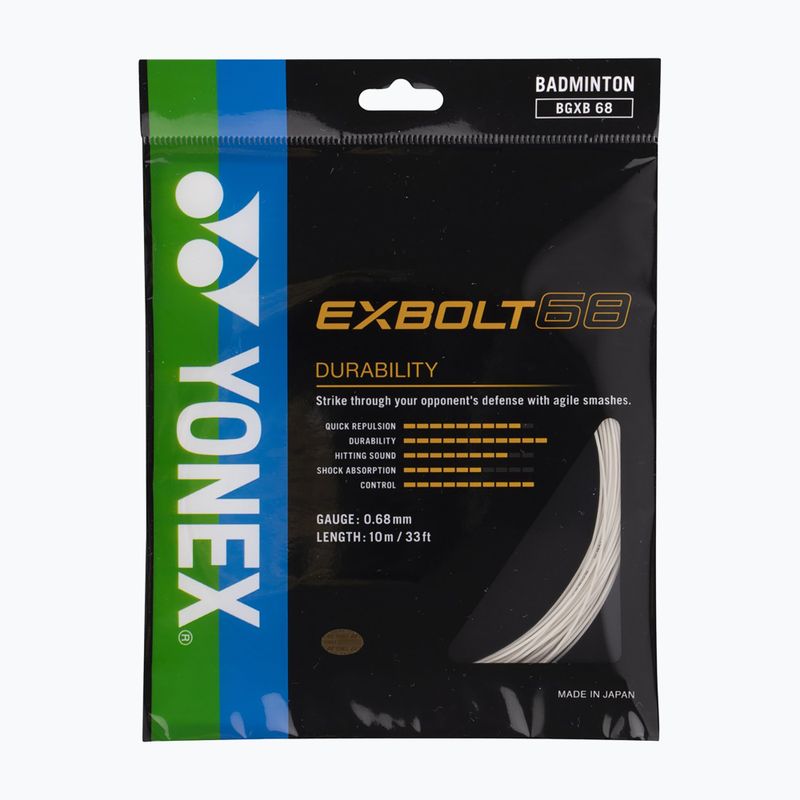 Tollaslabda húr YONEX Exbolt 68 készlet 10 m fehér 2