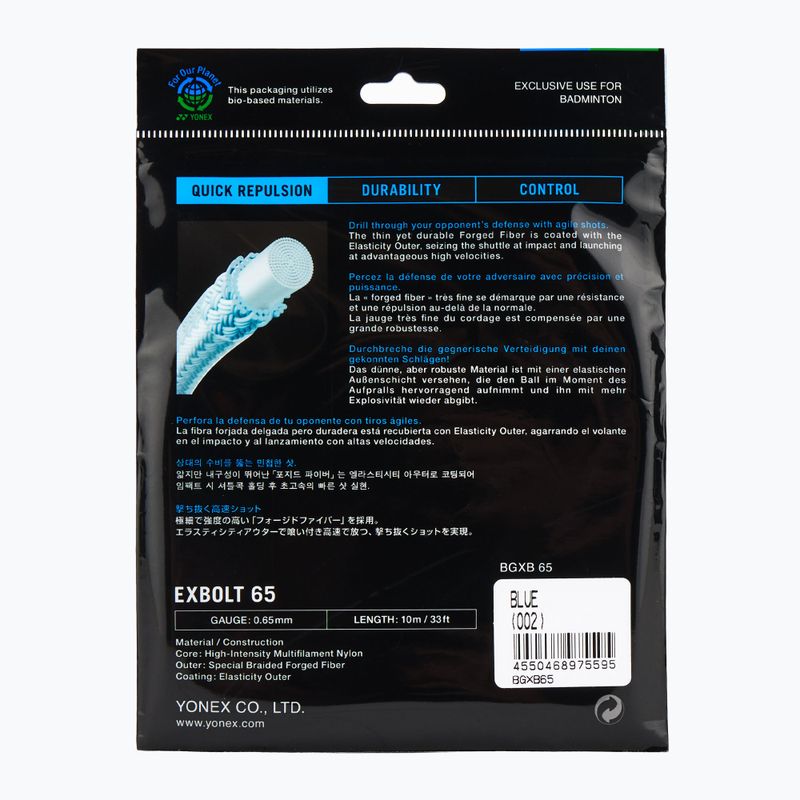 Tollaslabda húr YONEX Exbolt 65 készlet 10 m kék 2