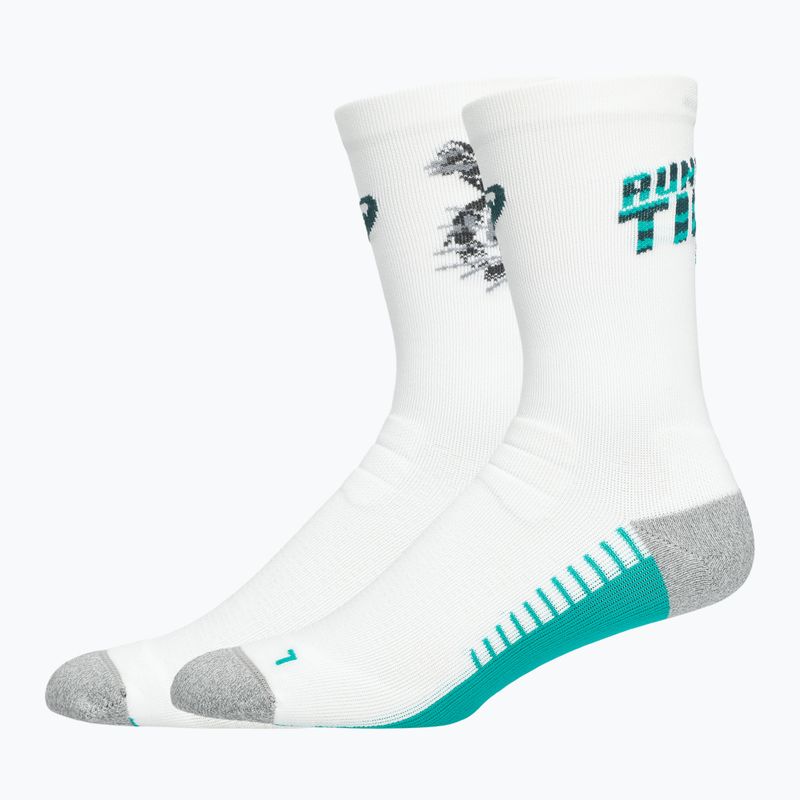 Zokni ASICS Performance Run Crew brilliant white/wave teal 2