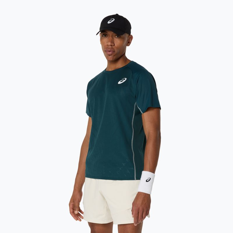 Férfi ASICS Match Actibreeze Top saxon zöld teniszpóló 4