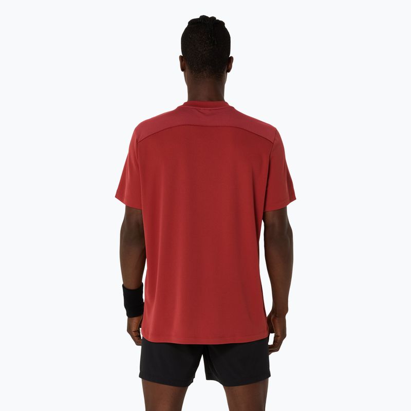ASICS férfi teniszpóló Court Top égett piros 3