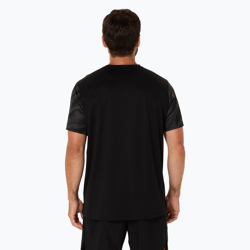 Férfi futópóló ASICS Core All Over Print SS Top performance black 3