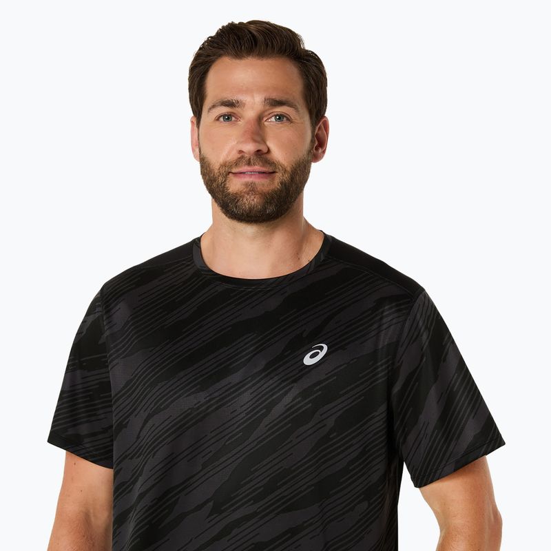 Férfi futópóló ASICS Core All Over Print SS Top performance black 5
