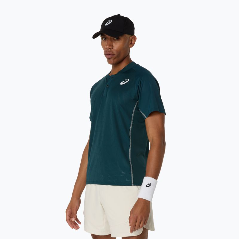 Férfi ASICS Match Actibreeze póló póló saxon zöld 4